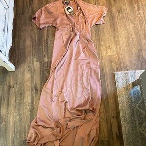 Size 10 satin maxi wrap dress